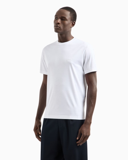 A|x Armani Exchange Cotton-interlock T-shirt With Embroidered Logo