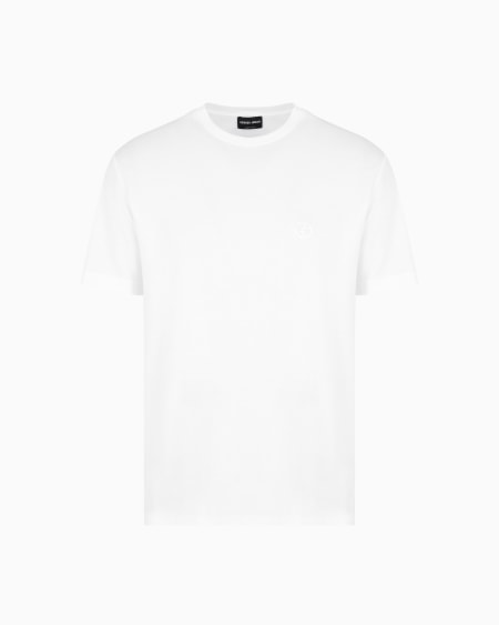 a|x armani exchange Cotton-interlock T-shirt with embroidered logo