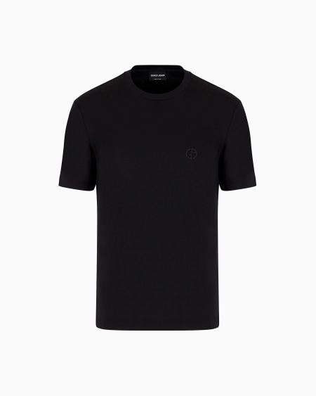 a|x armani exchange Cotton-interlock T-shirt with embroidered logo