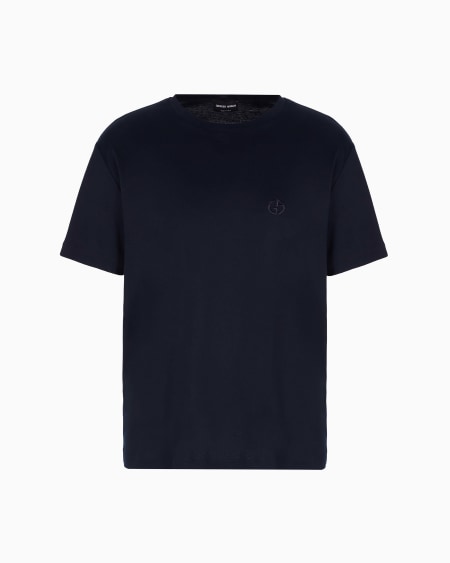 a|x armani exchange Cotton-interlock T-shirt with embroidered logo