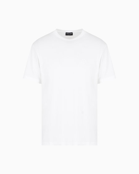 a|x armani exchange Cotton-interlock T-shirt with embroidered logo