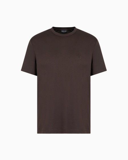 a|x armani exchange Cotton-interlock T-shirt with embroidered logo