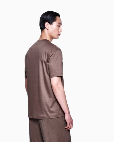 A|x Armani Exchange Cotton-interlock T-shirt With Oversized Embroidered GA Logo