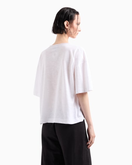 A|x Armani Exchange Cotton Jersey And Linen T-shirt