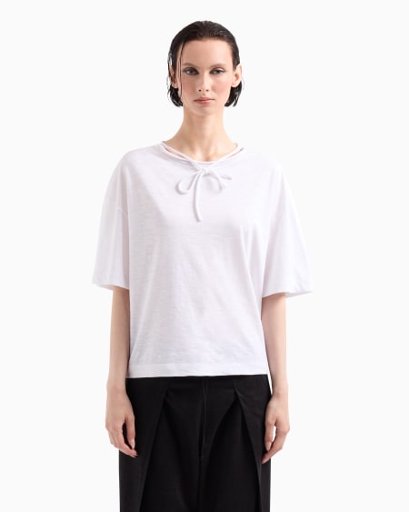 A|x Armani Exchange Cotton Jersey And Linen T-shirt