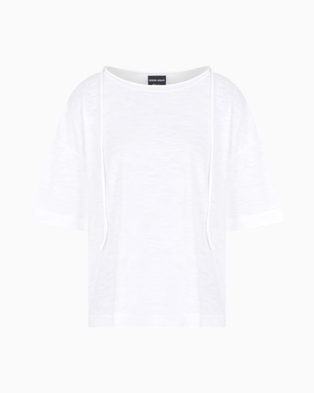 a|x armani exchange Cotton jersey and linen T-shirt