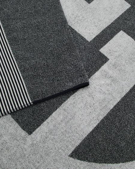 A|x Armani Exchange Cotton-terry Beach Towel With Oversized Jacquard GA Logo