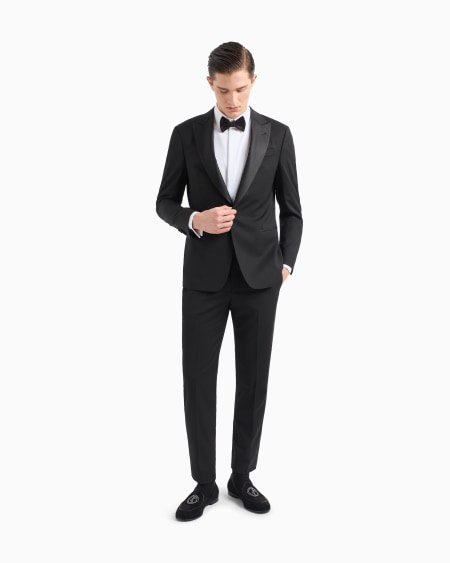 A|x Armani Exchange Cotton Tuxedo Shirt With Pleated Detail