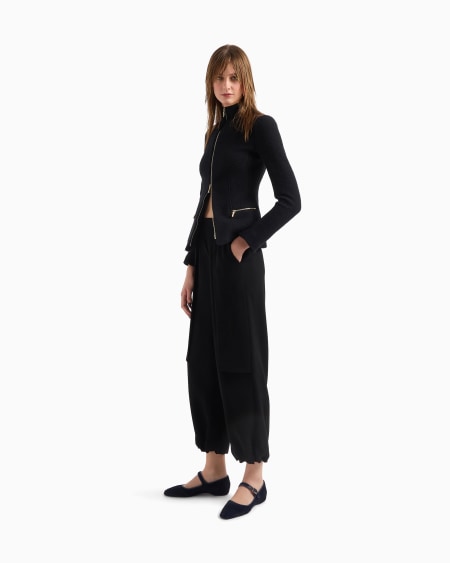 A|x Armani Exchange Cotton Wool And Cashmere Double Cloth Zipped Jacket