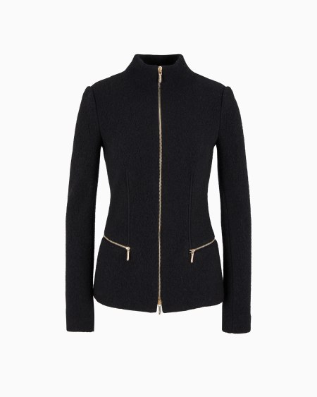 a|x armani exchange Cotton wool and cashmere double cloth zipped jacket