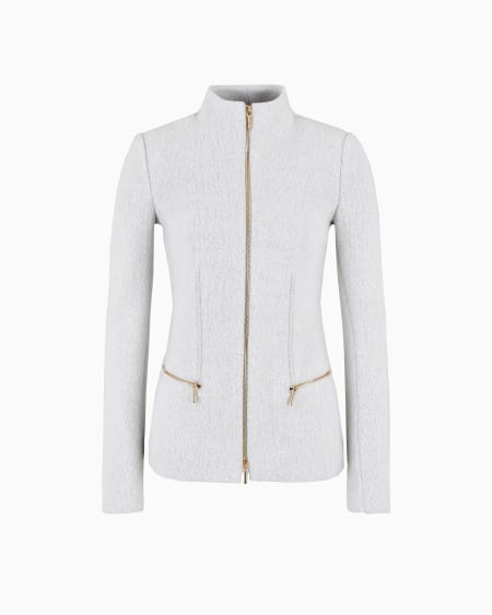 a|x armani exchange Cotton wool and cashmere double cloth zipped jacket