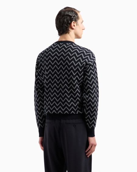 A|x Armani Exchange Crew-neck Jacquard Cotton And Cashmere Jumper