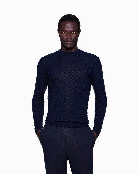 A|x Armani Exchange Crew-neck Jumper In Cashmere And Silk