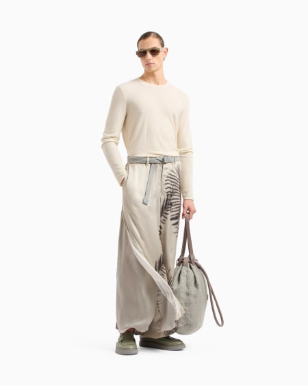 A|x Armani Exchange Crew-neck Jumper In Cashmere And Silk