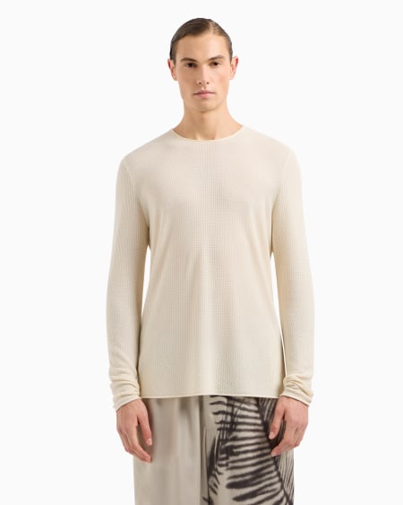A|x Armani Exchange Crew-neck Jumper In Cashmere And Silk