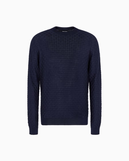 a|x armani exchange Crew-neck jumper in cashmere and silk