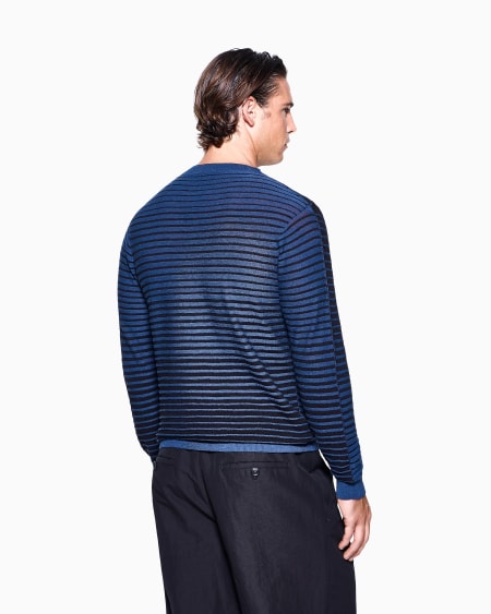 A|x Armani Exchange Crew-neck Jumper In Linen And Cotton
