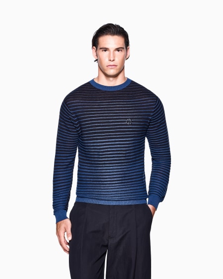 A|x Armani Exchange Crew-neck Jumper In Linen And Cotton