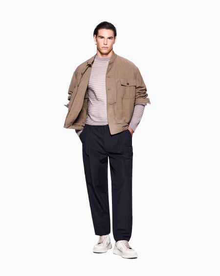 A|x Armani Exchange Crew-neck Jumper In Linen And Cotton