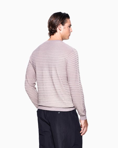 A|x Armani Exchange Crew-neck Jumper In Linen And Cotton