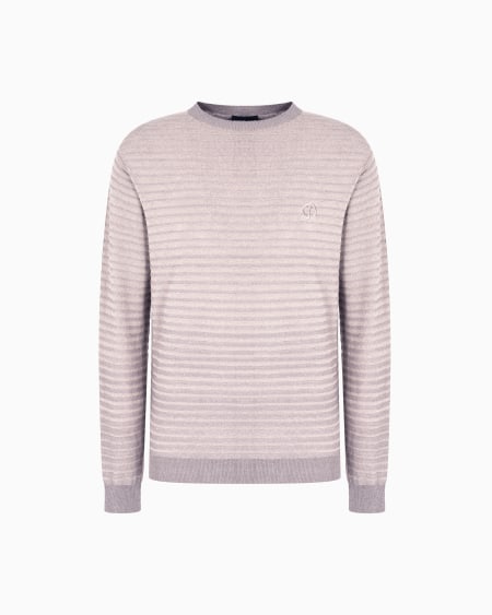 a|x armani exchange Crew-neck jumper in linen and cotton