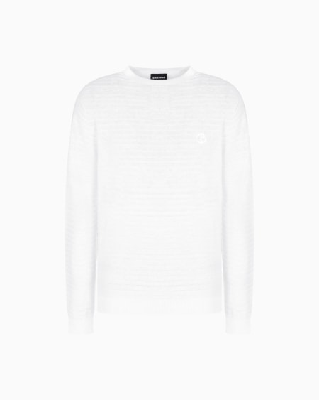 a|x armani exchange Crew-neck jumper in linen and cotton