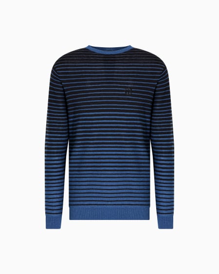 a|x armani exchange Crew-neck jumper in linen and cotton