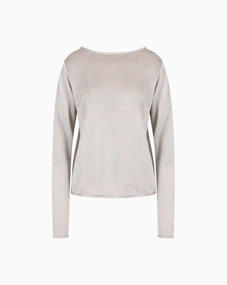a|x armani exchange Crew-neck jumper in two-tone jacquard viscose jersey