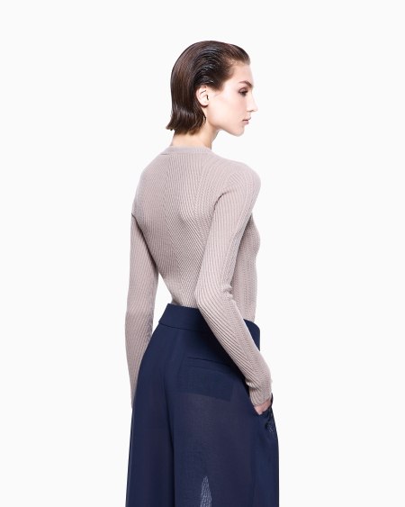 A|x Armani Exchange Crew-neck Ribbed Jumper In Virgin Wool