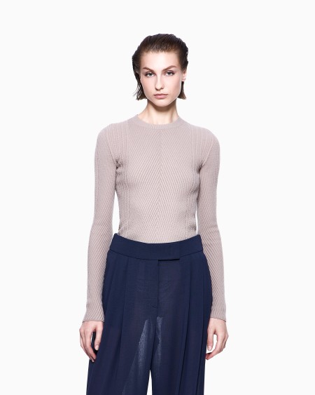 A|x Armani Exchange Crew-neck Ribbed Jumper In Virgin Wool