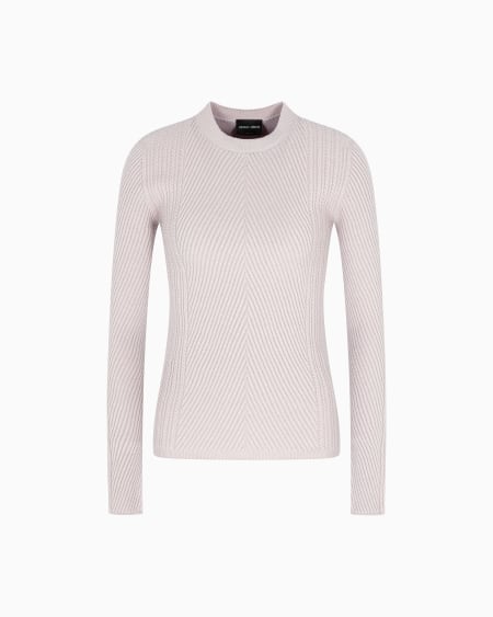 a|x armani exchange Crew-neck ribbed jumper in virgin wool