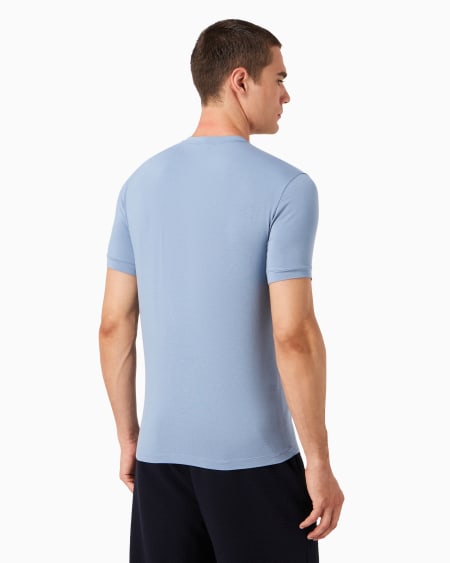 A|x Armani Exchange Crew-neck Short-sleeved T-shirt In Stretch Viscose Jersey
