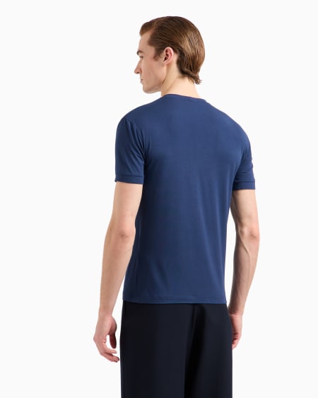 A|x Armani Exchange Crew-neck Short-sleeved T-shirt In Stretch Viscose Jersey