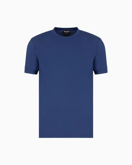a|x armani exchange Crew-neck short-sleeved T-shirt in stretch viscose jersey