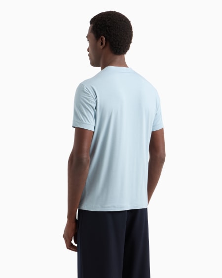 A|x Armani Exchange Crew-neck Short-sleeved T-shirt In Stretch Viscose Jersey