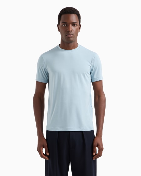 A|x Armani Exchange Crew-neck Short-sleeved T-shirt In Stretch Viscose Jersey