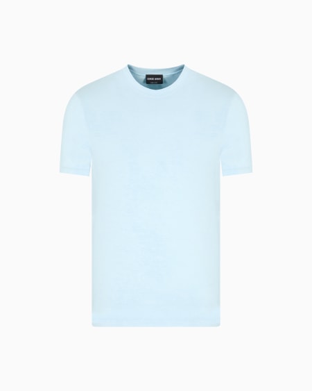 a|x armani exchange Crew-neck short-sleeved T-shirt in stretch viscose jersey