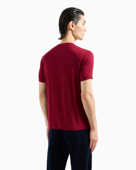 A|x Armani Exchange Crew-neck Short-sleeved T-shirt In Stretch Viscose Jersey