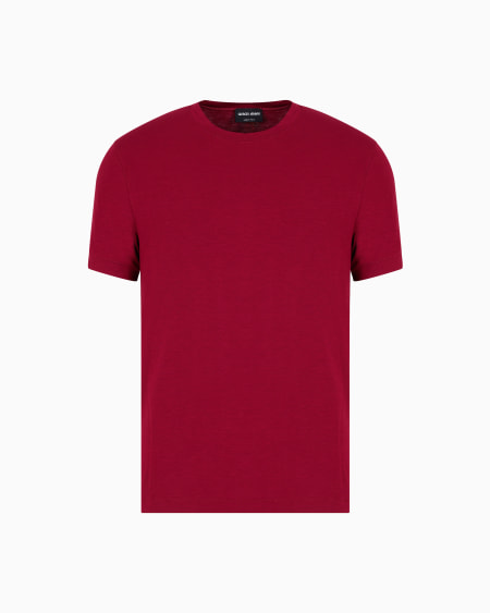 a|x armani exchange Crew-neck short-sleeved T-shirt in stretch viscose jersey
