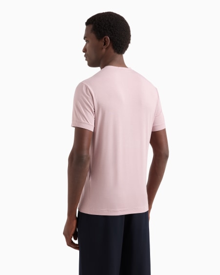 A|x Armani Exchange Crew-neck Short-sleeved T-shirt In Stretch Viscose Jersey