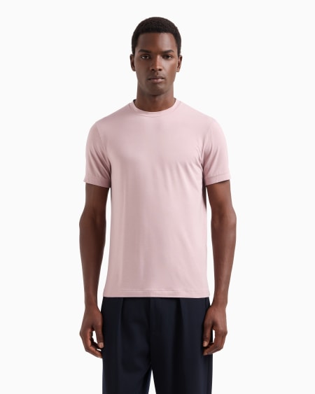 A|x Armani Exchange Crew-neck Short-sleeved T-shirt In Stretch Viscose Jersey