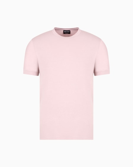 a|x armani exchange Crew-neck short-sleeved T-shirt in stretch viscose jersey
