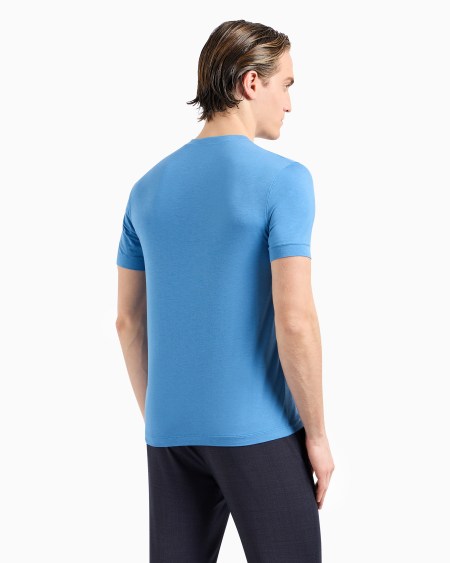 A|x Armani Exchange Crew-neck Short-sleeved T-shirt In Stretch Viscose Jersey