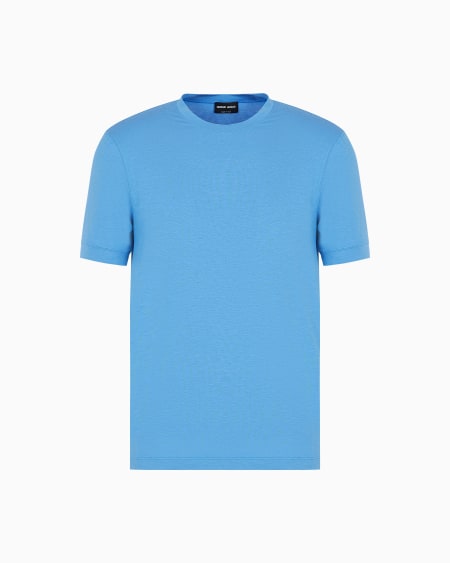 A|x Armani Exchange Crew-neck Short-sleeved T-shirt In Stretch Viscose Jersey