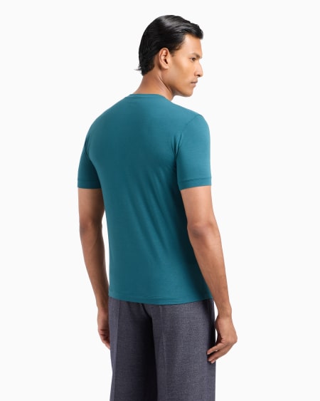 A|x Armani Exchange Crew-neck Short-sleeved T-shirt In Stretch Viscose Jersey