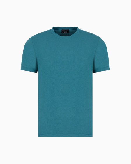 a|x armani exchange Crew-neck short-sleeved T-shirt in stretch viscose jersey