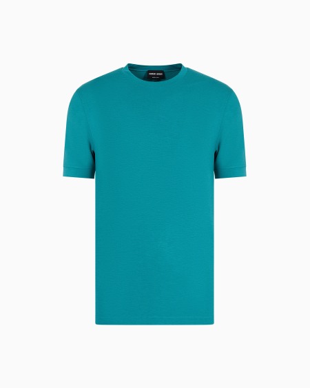 a|x armani exchange Crew-neck short-sleeved T-shirt in stretch viscose jersey