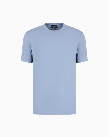 a|x armani exchange Crew-neck short-sleeved T-shirt in stretch viscose jersey
