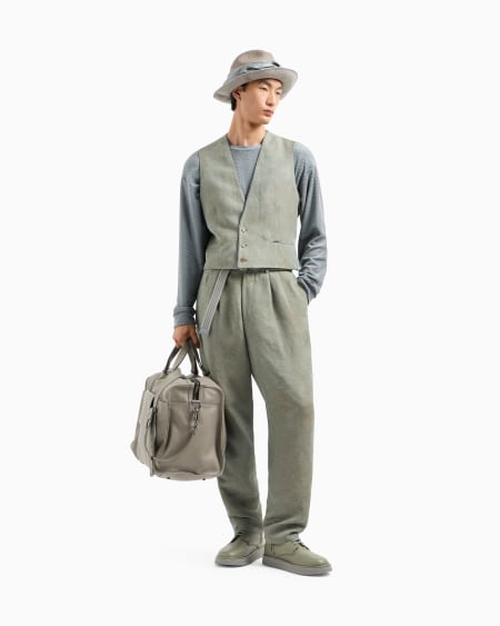 A|x Armani Exchange Crew-neck Sweatshirt In Chevron Silk And Cotton