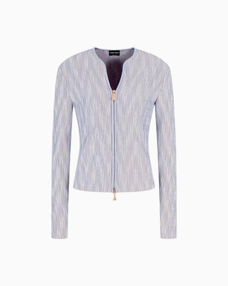 a|x armani exchange Cupro and viscose blend zip-up jacket